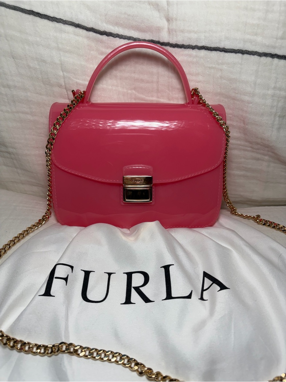Furla Pink Jelly Candy Mini Crossbody Bag